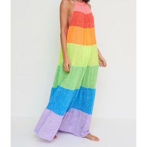 Pitusa Popsicle Halter Semi Sheer Coverup Dress